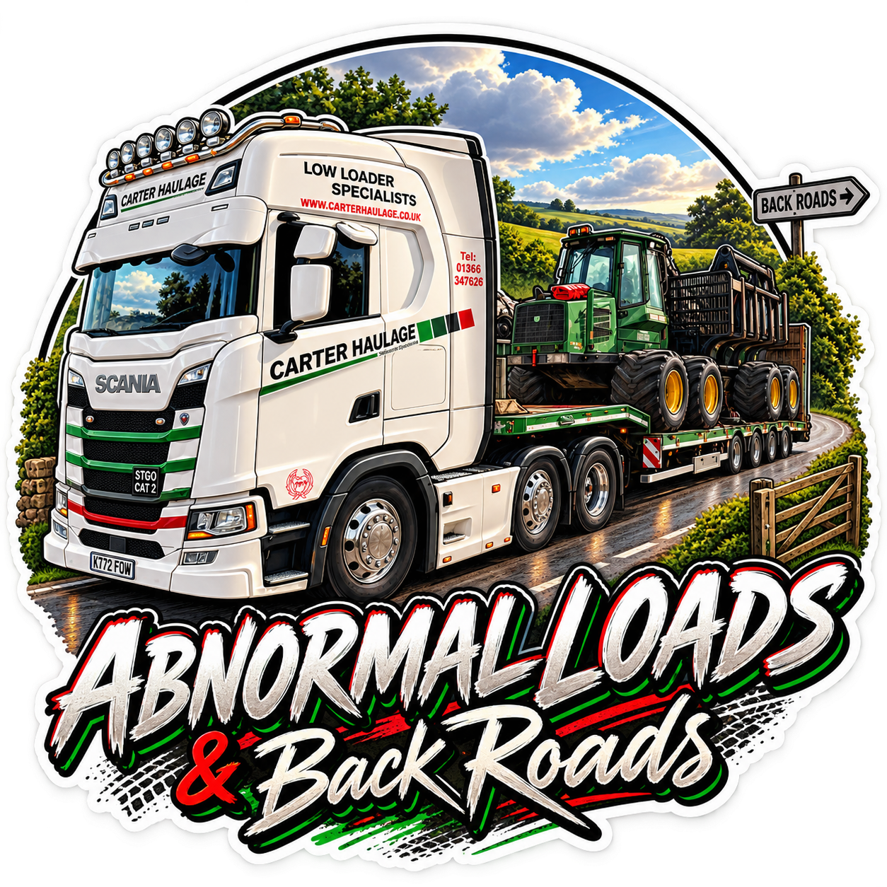 Abnormal Loads & Back Roads 11cm Diecut Sticker