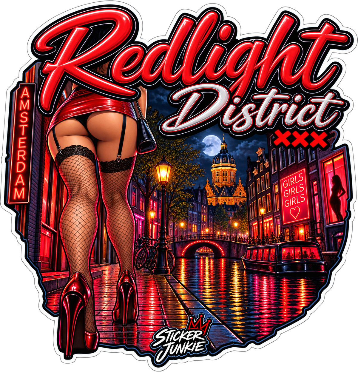 Redlight District XXX 11cm Diecut Sticker