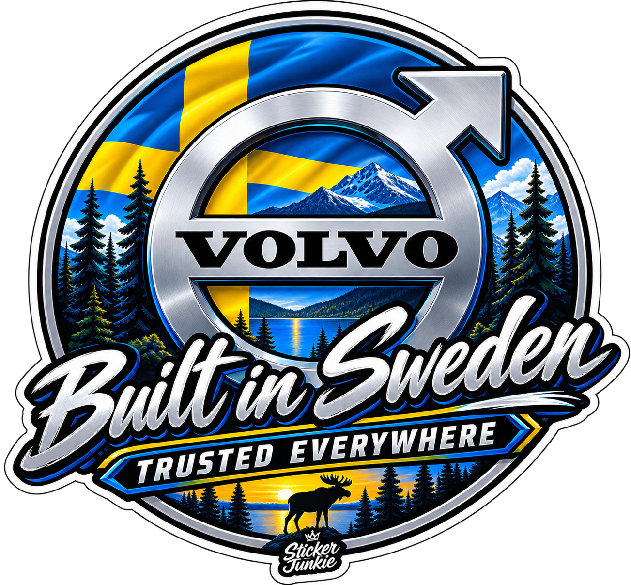 Volvo Built in Sweden 11cm Diecut Sticker