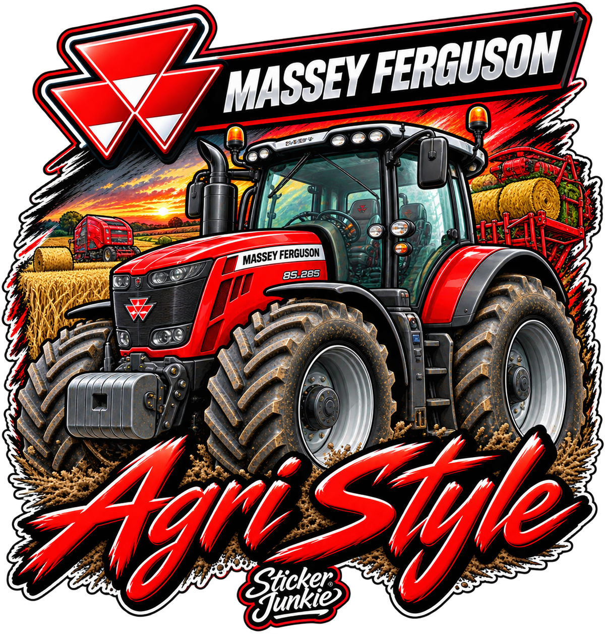 Massey Ferguson 11cm Diecut Sticker
