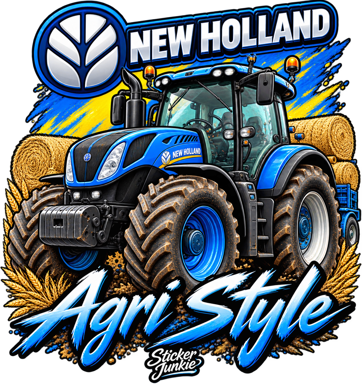 New Holland Agri Style 11cm Diecut Sticker