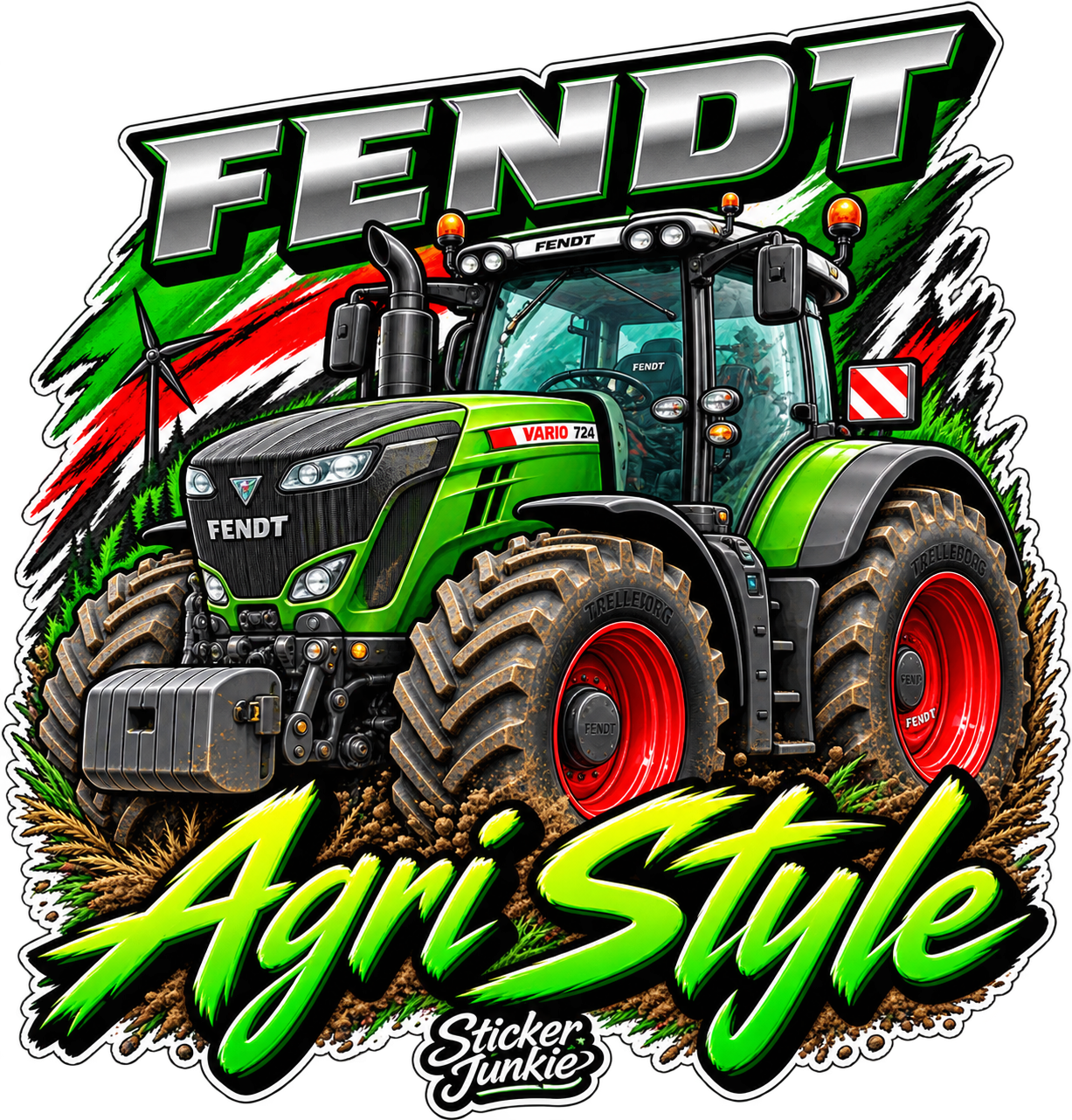 Fendt Agri Style 11cm Diecut Sticker