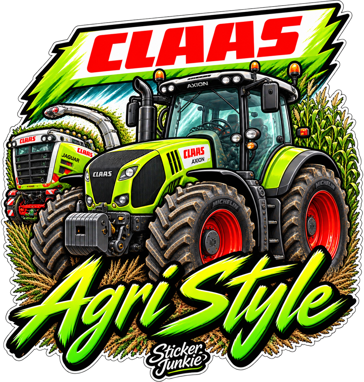 Claas Agri Style 11cm Diecut Sticker