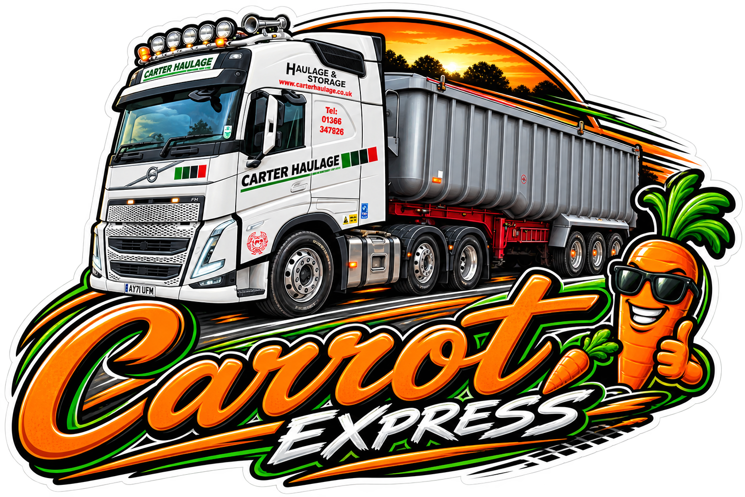Carrot Express 11cm Diecut Sticker