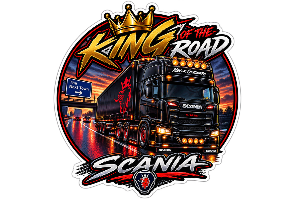 Scania King of The Road 11cm Diecut Sticker