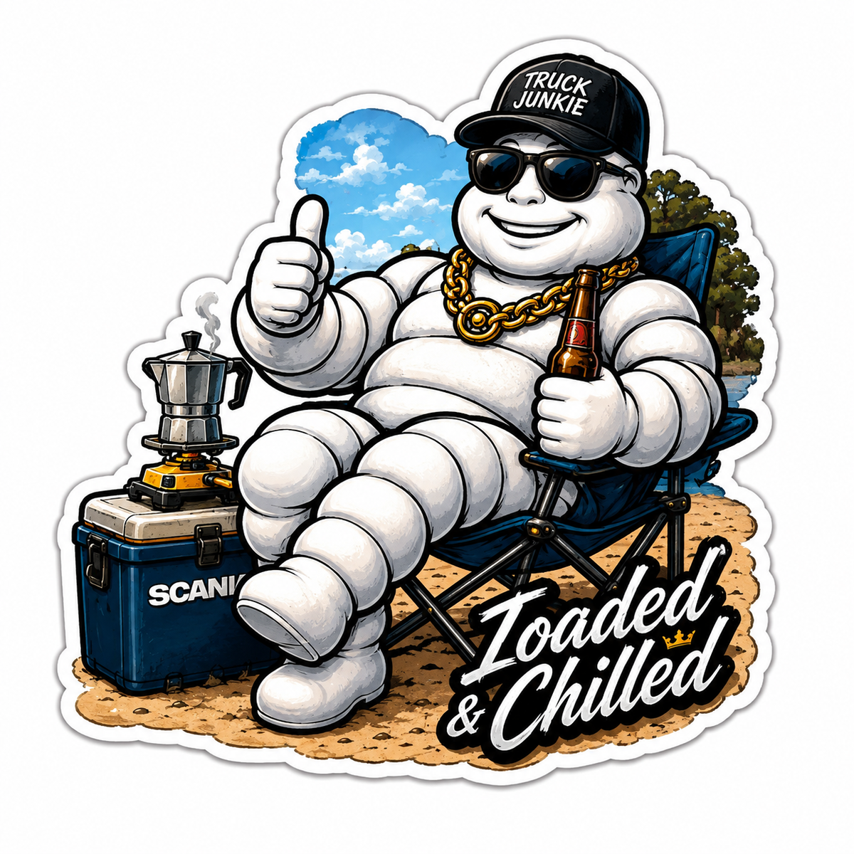 Loaded & Chilled 11cm Diecut Sticker