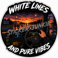 White Lines & Vibes 11cm Diecut Sticker
