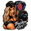 Trucker Girl 11cm Diecut Sticker