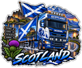 Scotland Truck 11cm Diecut Sticker