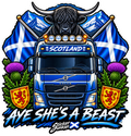 Scottish Aye She’s a Beast 11cm Diecut Sticker