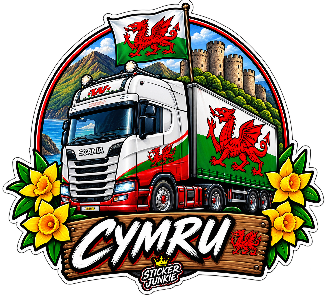 Welsh Cymru 11cm Diecut Sticker