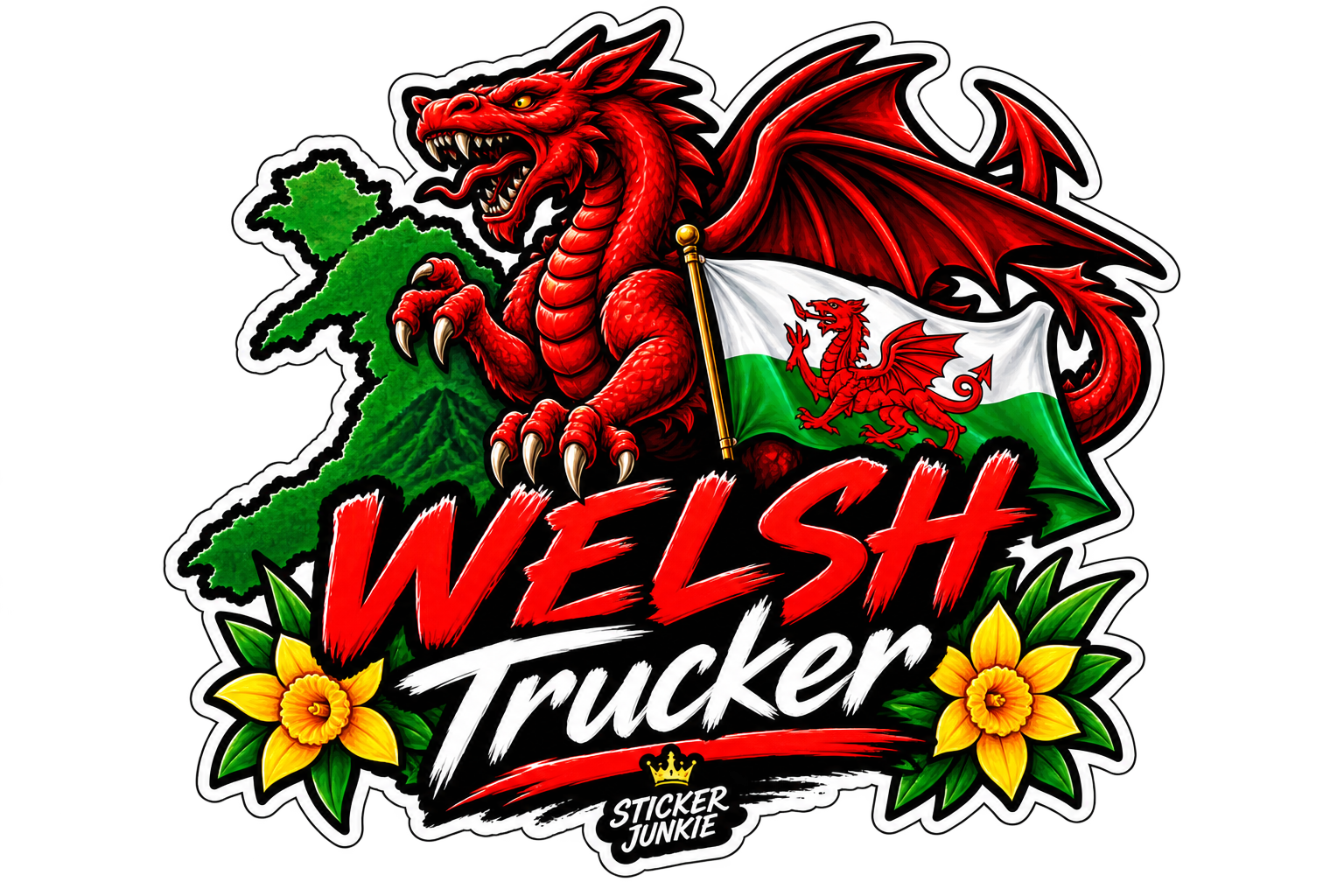 Welsh Truck 11cm Diecut Sticker