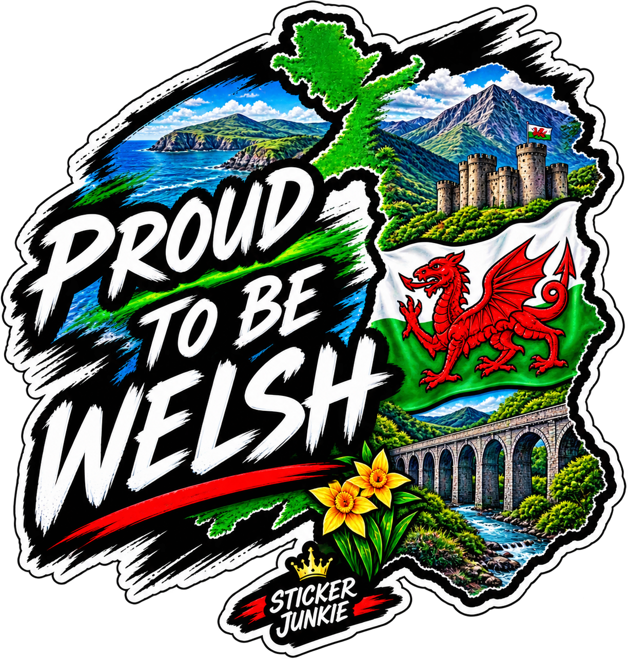 Proud To Be Welsh 11cm Diecut Sticker