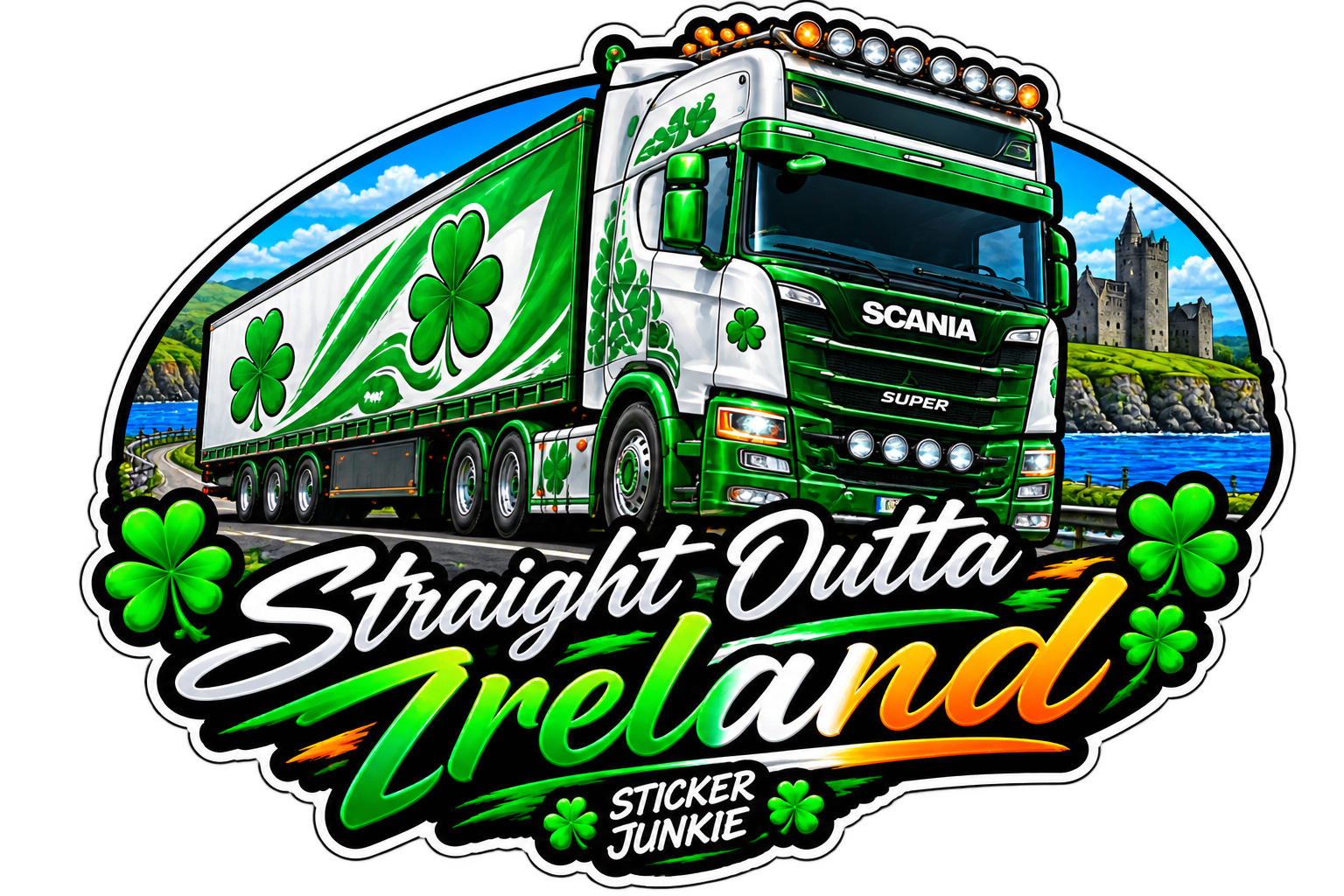 Straight Outta Ireland 11cm Diecut Sticker
