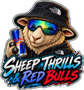 Sheep Thrills & Red Bulls Agri 11cm Diecut Sticker