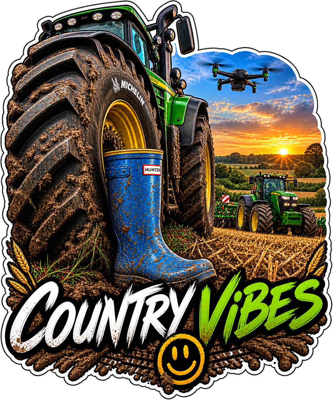 Country Vibes Agri 11cm Diecut Sticker