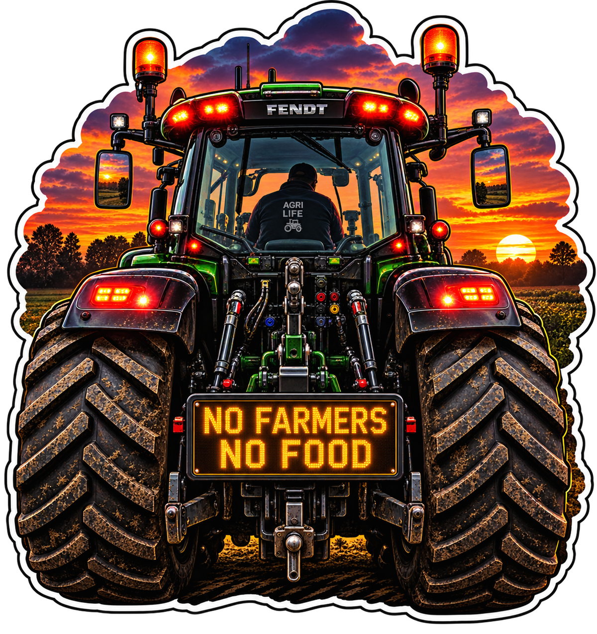 No Farmers No Food Agri 11cm Diecut Sticker