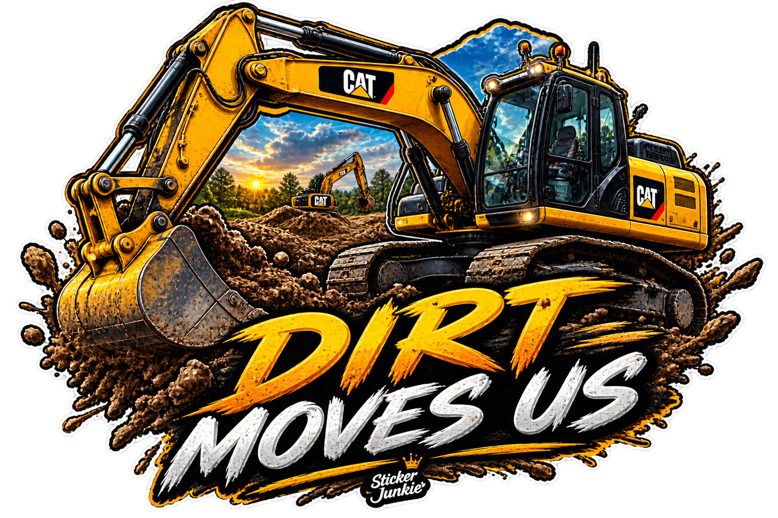 Dirt Moves Us 11cm Diecut Sticker